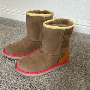UGG Kids Tan and Pink Boots